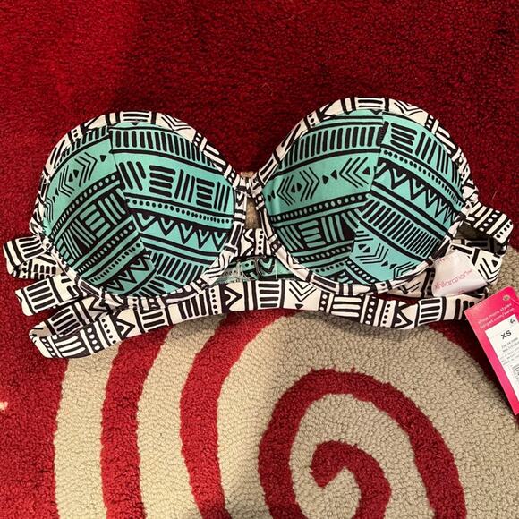 NEW Xhilaration Tribal Print Strapless Push Up Bikini Swim Top NWT Sz XS - Picture 11 of 15